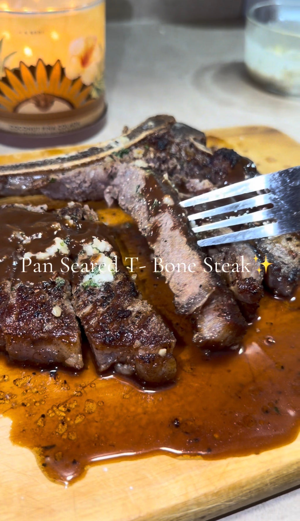 Pan Seared T-Bone Steak