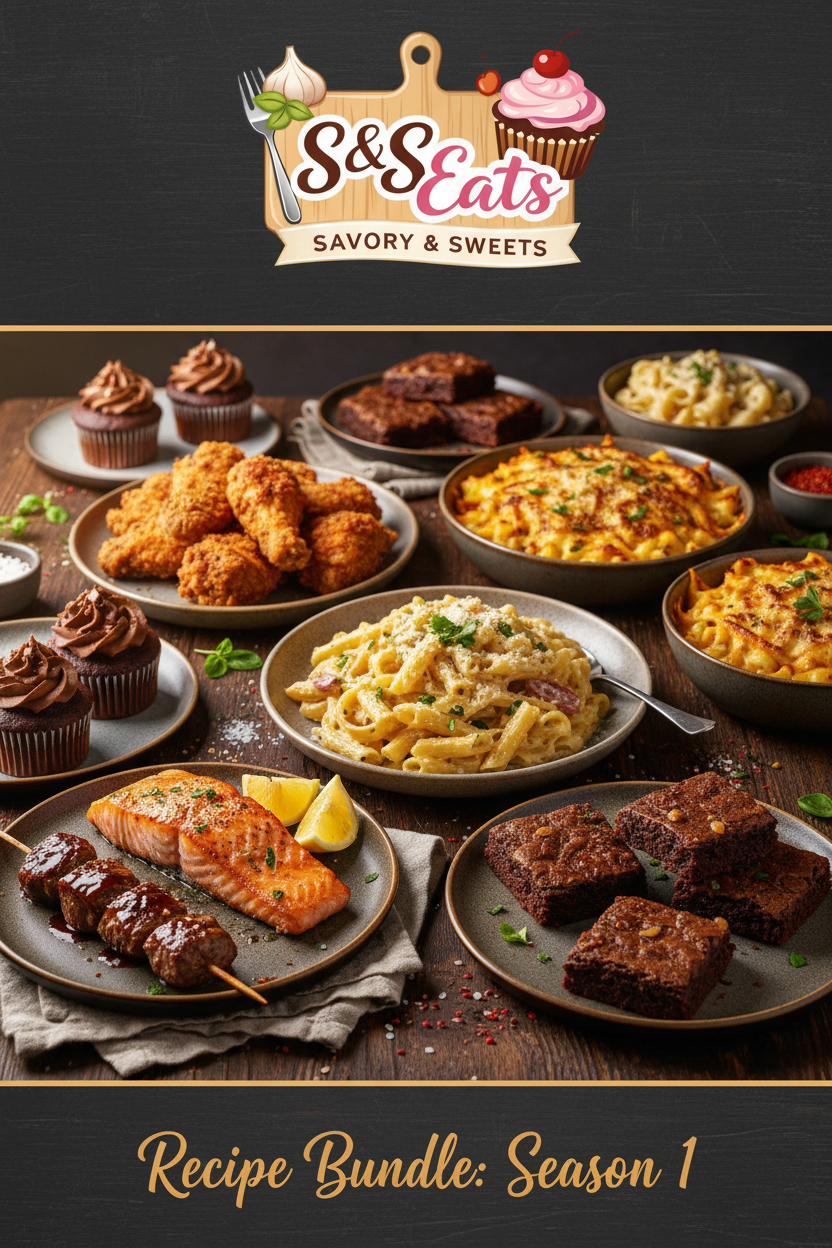S&S Eats Recipe Bundle Season 1 Cover with Logo